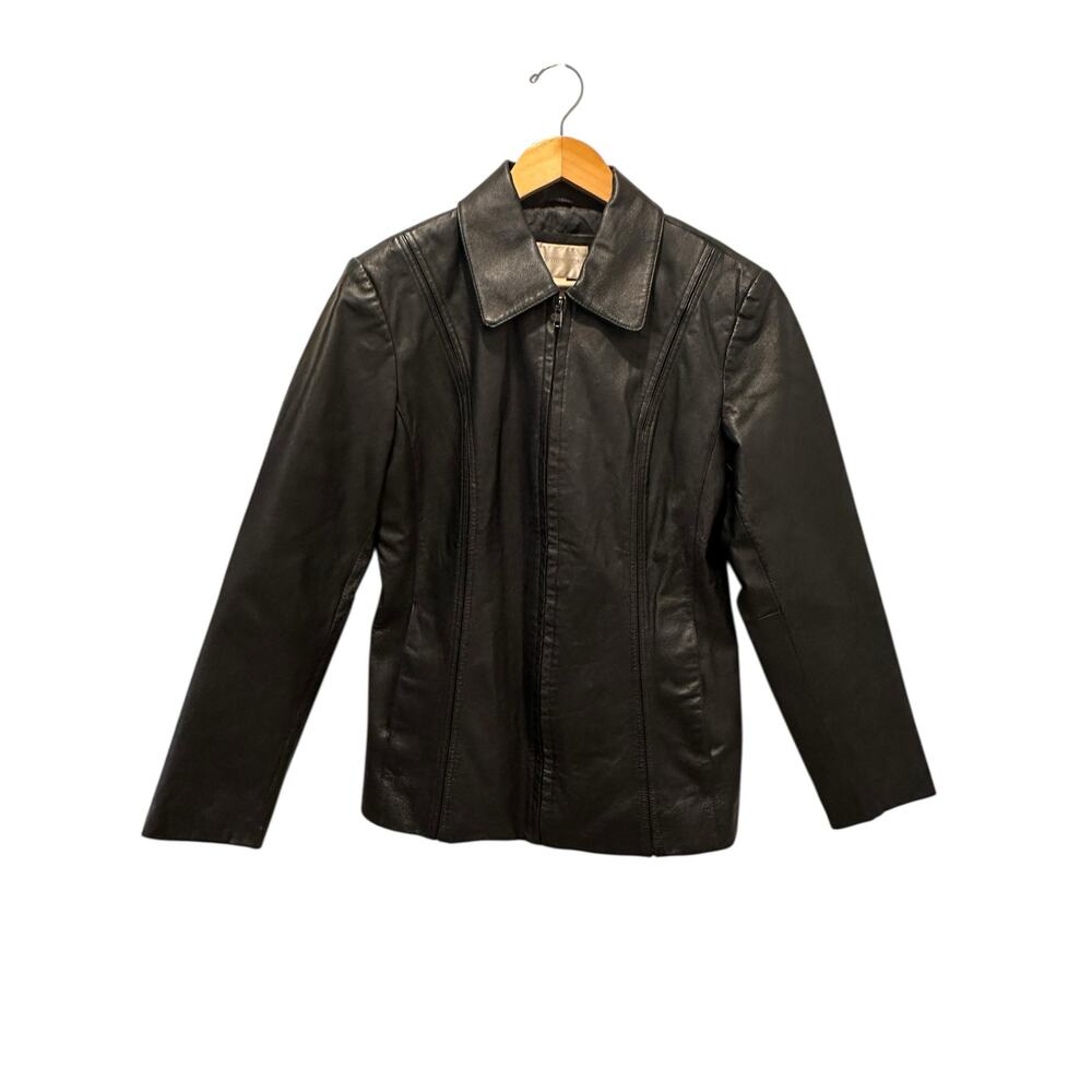 EUC Vintage Worthington Black Genuine Leather Women’s Jacket M Capsule Classic